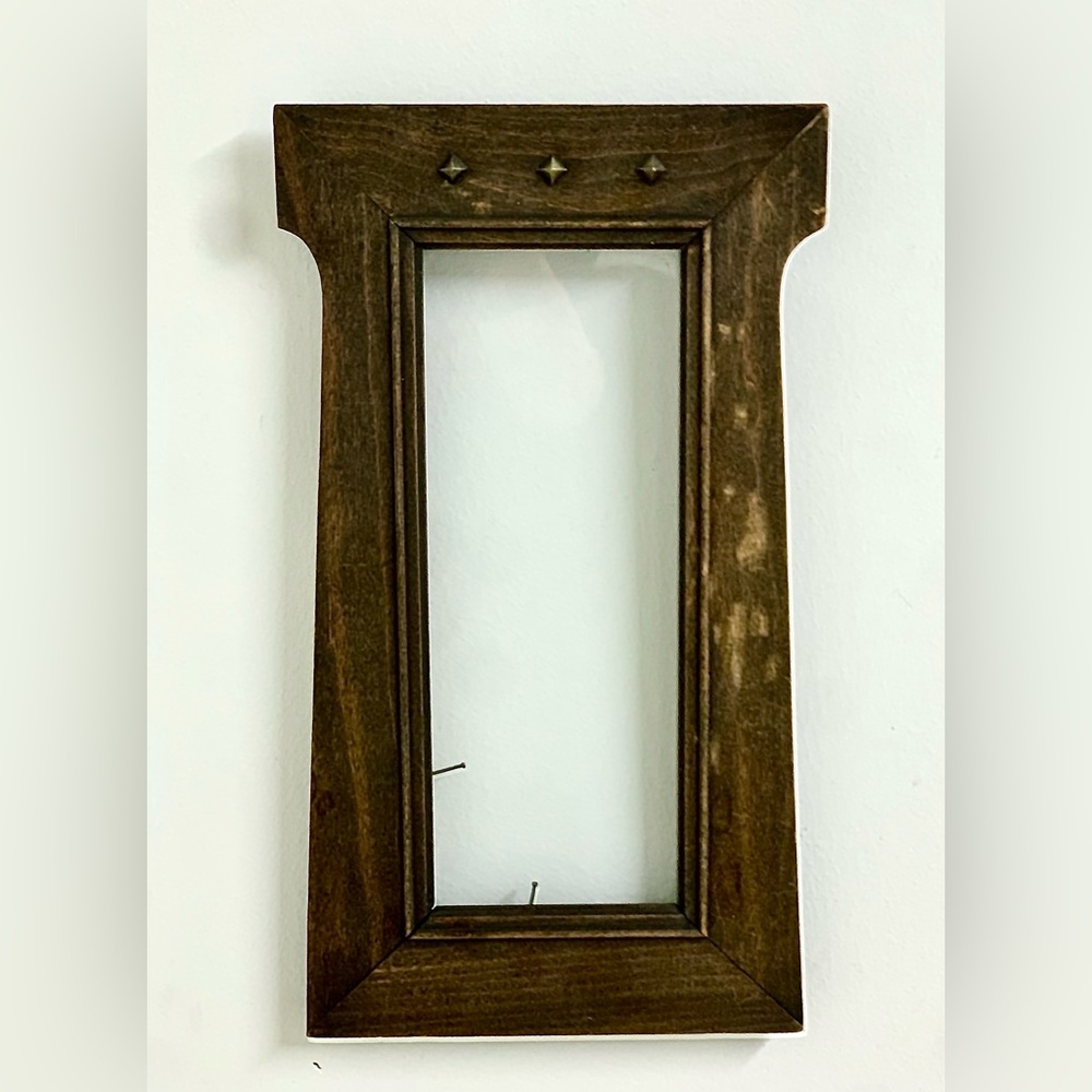 Early 20th Century Antique Bronze Embellished Rustic Wall Mounting Picture Frame